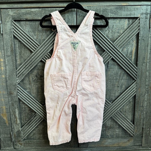 OshKosh B’Gosh Baby 9 months Pink Heart Overalls Classic Kids Light Pink Pastel - Picture 3 of 5